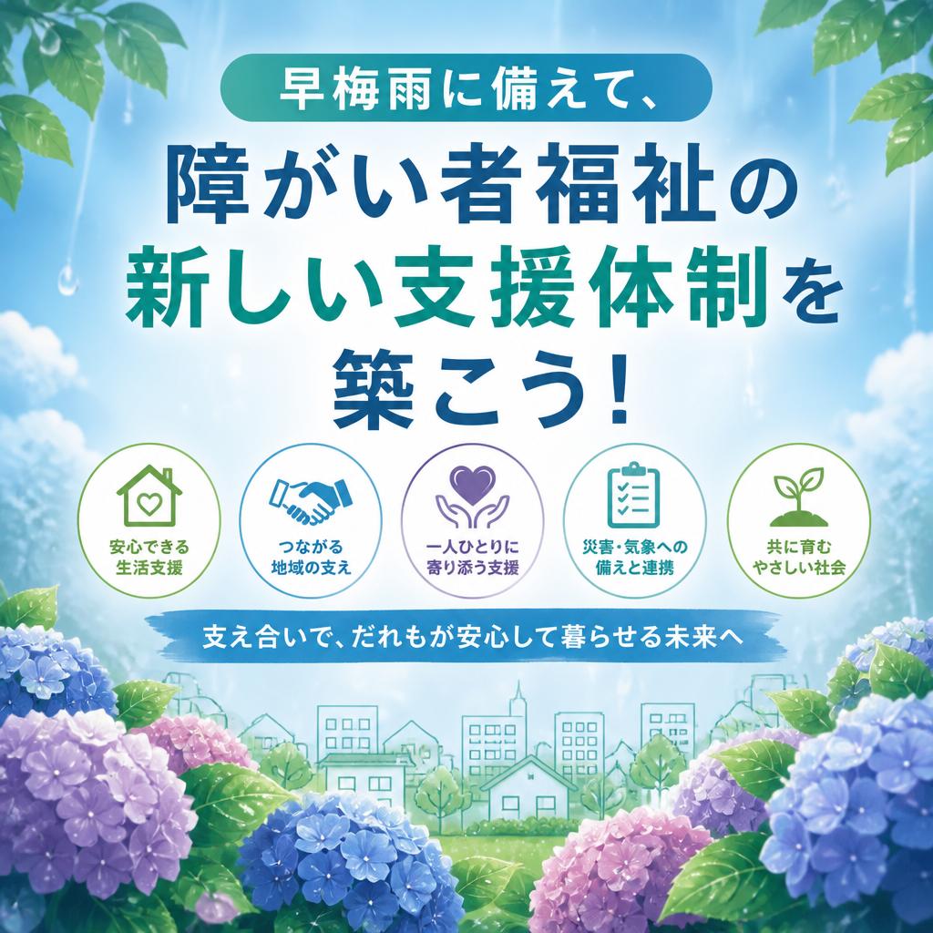 早梅雨に備えて、障がい者福祉の新しい支援体制を築こう！