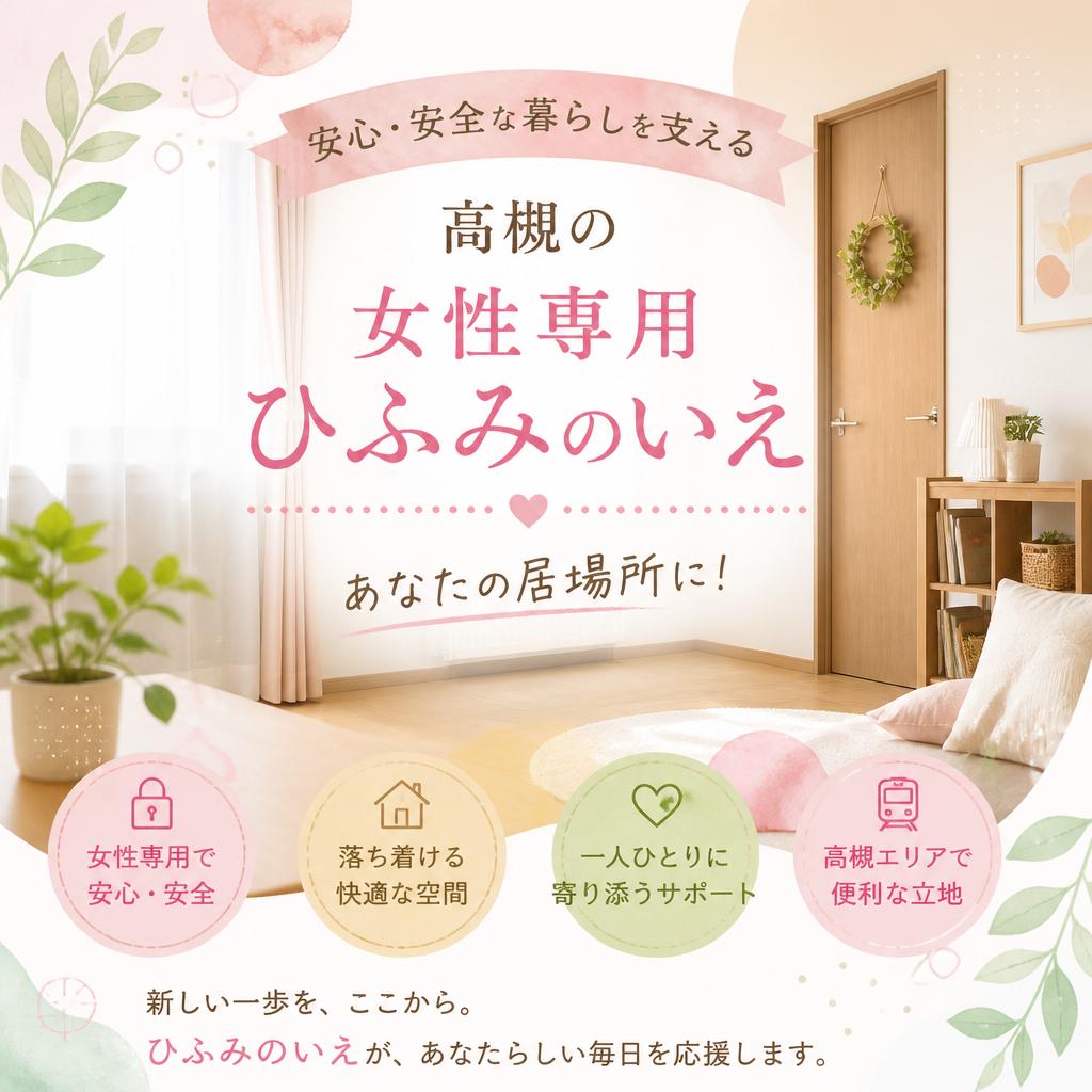 安心・安全な暮らしを支える高槻の女性専用ひふみのいえ、あなたの居場所に！