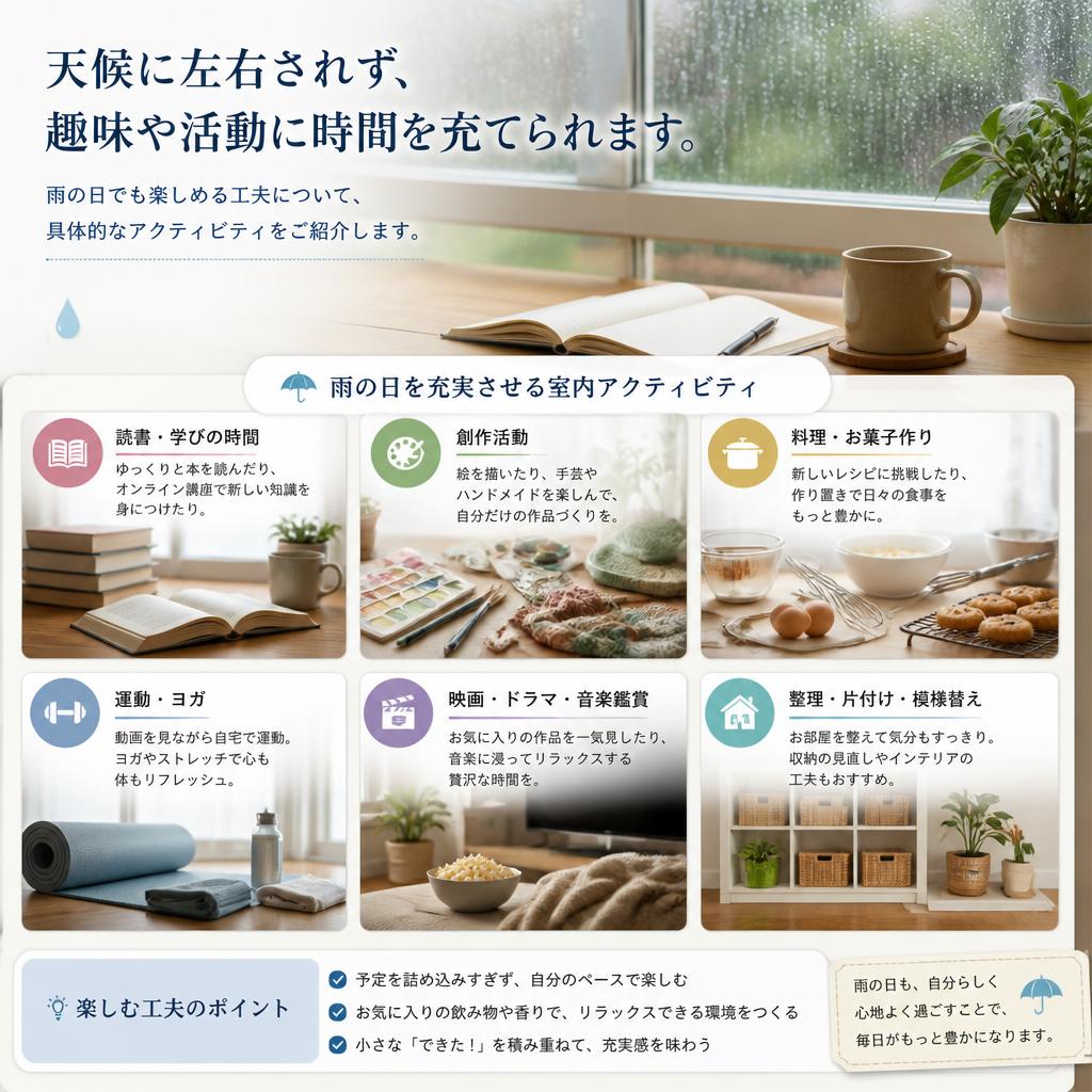 雨の日でも充実した生活を