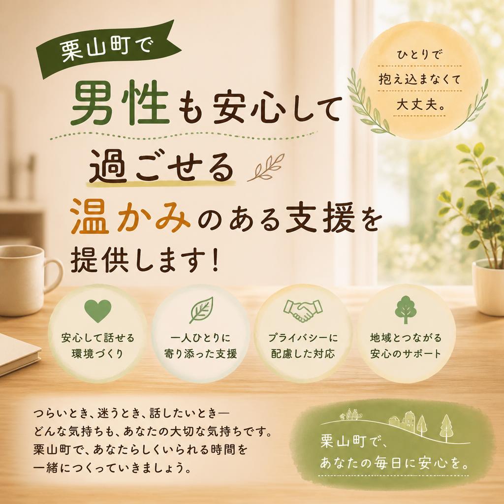 栗山町で男性も安心して過ごせる温かみのある支援を提供します！